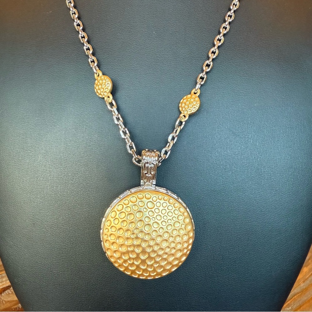 Stunning Park Lane “Gilded” Matte Gold Plated & Silver Plated Pendant Necklace